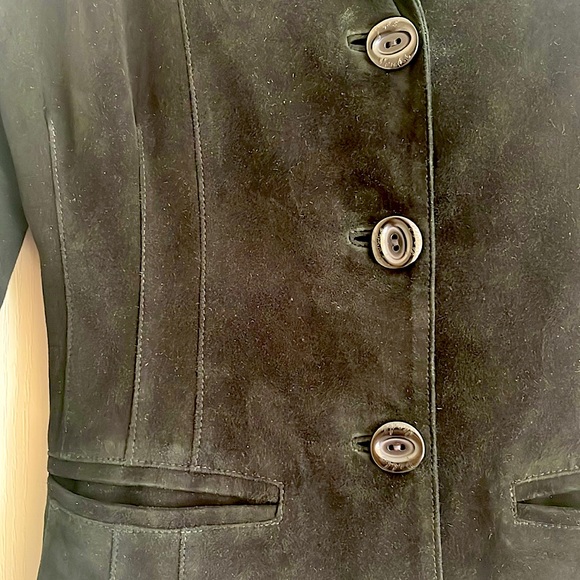 Real suede leather blazer jacket, brand new. Black colour. Size XS. Ital… - Picture 4 of 12